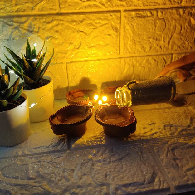 Elohi | LED Water Sensor Diyas (12 Diya Set)